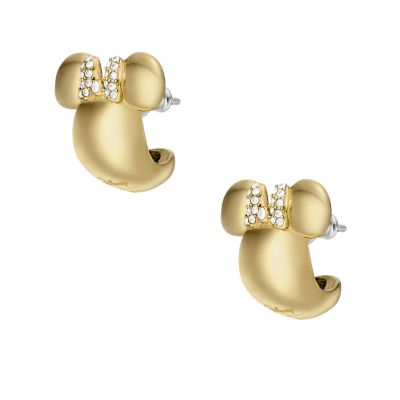 Disney Fossil Special Edition Gold-Tone Stainless Steel Hoop Earrings