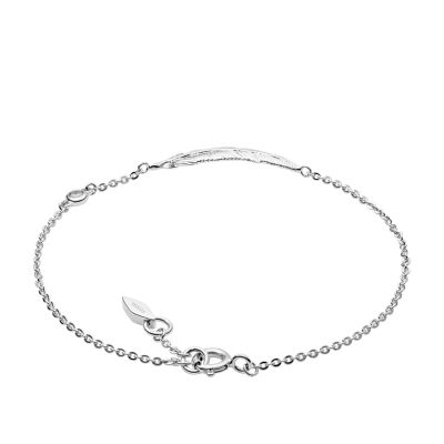 Silver deals feather bracelet