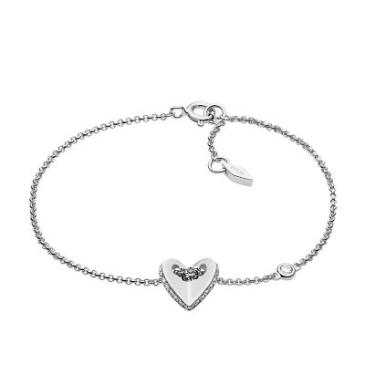  Saris and Things Sterling Silver Rhodium-plated Puffed Heart Locket  Bracelet: Clothing, Shoes & Jewelry