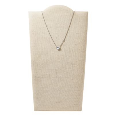 Sterling Silver Lock Chain Necklace - JFS00624040 - Fossil