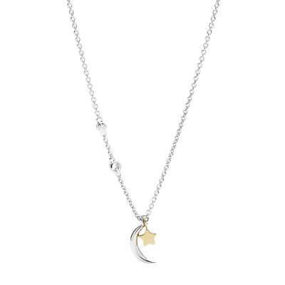 Collier Sterling Avec étoile Et Quartier De Lune En Argent Sterling