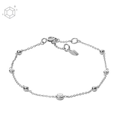 Glitz Sterling Silver Bracelet - JFS00452040 - Fossil