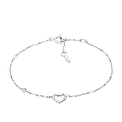 Sterling Silver Open Heart Personalised Bracelet