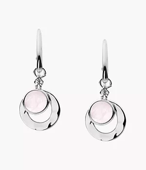 Hammered Silver Rose Quartz Sterling Silver Drop Earrings