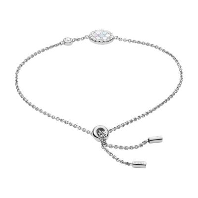 Bracelet à Pampilles (breloques) Couleur Argent Avec Pierres De Verre - Occasion En Bon état - Style Bohème