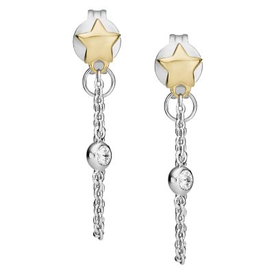 

Fossil Femmes Boucles d’oreilles avant/arrière Elliott Diamonds By The Yard Stars en argent 925 bicolores