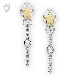 Elliott Diamonds By The Yard Stars Two-Tone Sterling Silver Front to Back Earring