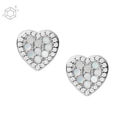 

Fossil Femmes Clous d’oreilles Elliott en forme de cœur en nacre bleus