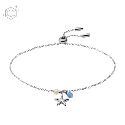 

Fossil Femmes Bracelet à chaîne Elliott Sea Stars en calcédoine et perle d’eau douce