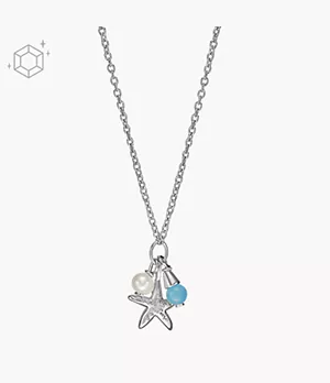 Collana con pendente Elliott Sea Stars in calcedonio e perla d’acqua dolce