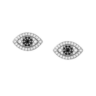 Fossil women evil eye sterling silver stud earrings