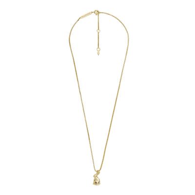 

Fossil Unisexe Collier pendentif lapin nouvelle année lunaire en argent 925 doré