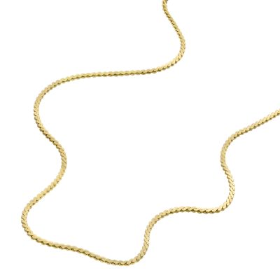 All Stacked Up Gold-Tone Stainless Steel Chain Necklace Extender -  JF04635710 - Fossil