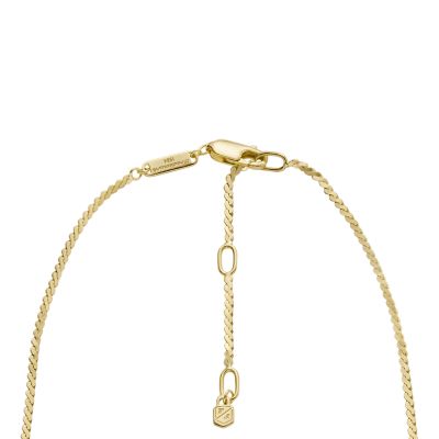 All Stacked Up Gold-Tone Stainless Steel Chain Necklace Extender -  JF04635710 - Fossil