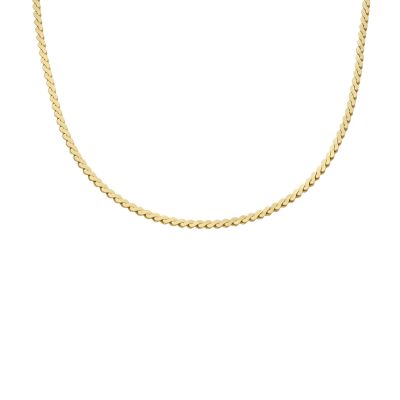 Sterling All Stacked Up Gold-Tone Sterling Silver Chain Necklace