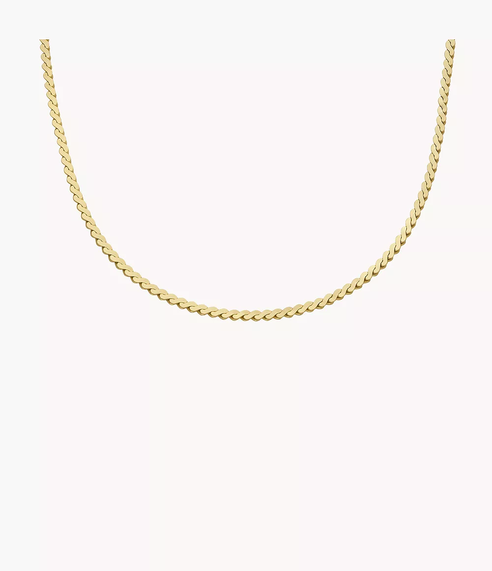 Sterling All Stacked Up Gold-Tone Sterling Silver Chain Necklace  JFS00592710
