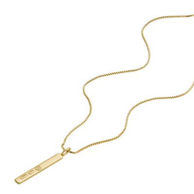 Sterling All Stacked Up Gold-Tone Sterling Silver Pendant Necklace