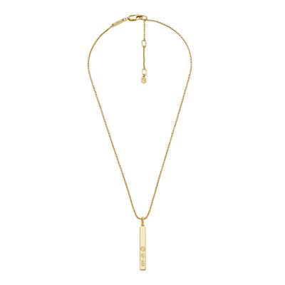 Sterling All Stacked Up Gold-Tone Sterling Silver Pendant Necklace