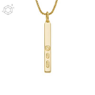 Sterling All Stacked Up Gold-Tone Sterling Silver Pendant Necklace