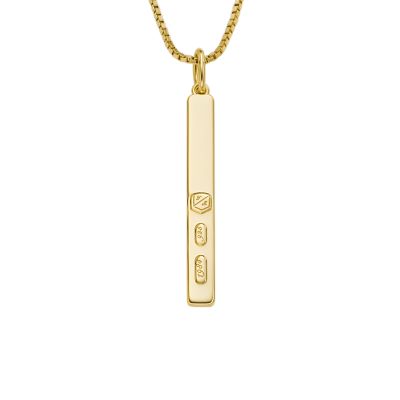 Sterling All Stacked Up Gold-Tone Sterling Silver Pendant Necklace  JFS00593710