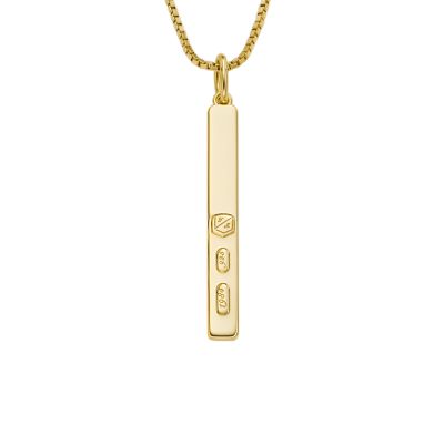 Sterling All Stacked Up Gold-Tone Sterling Silver Pendant Necklace