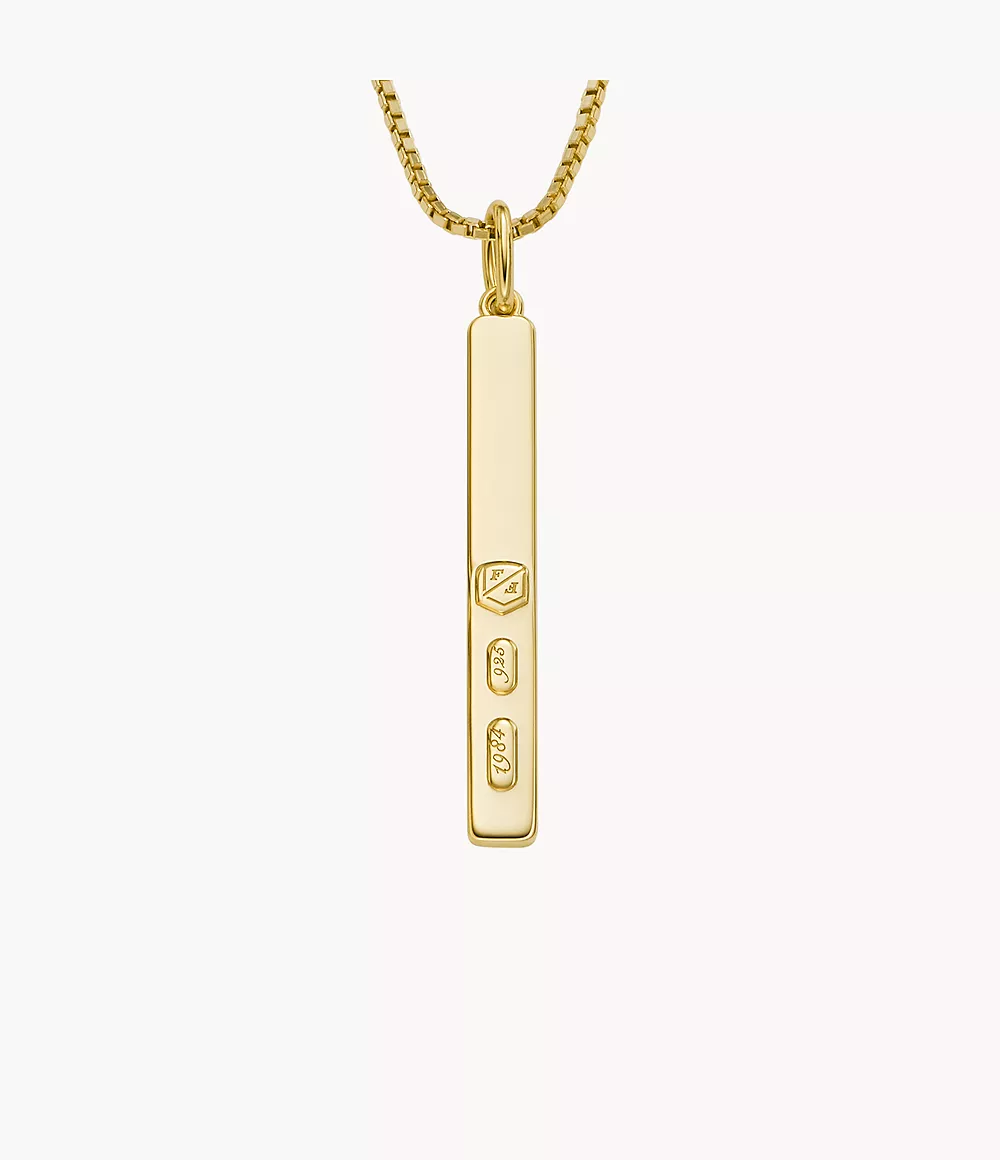 Image of Sterling All Stacked Up Gold-Tone Sterling Silver Pendant Necklace