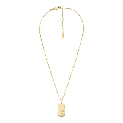 Sterling All Stacked Up Gold-Tone Sterling Silver Pendant Necklace 