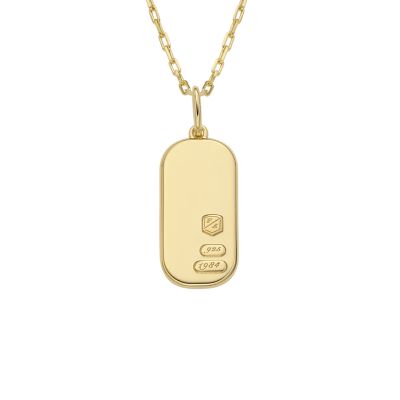 Sterling All Stacked Up Gold-Tone Sterling Silver Pendant Necklace