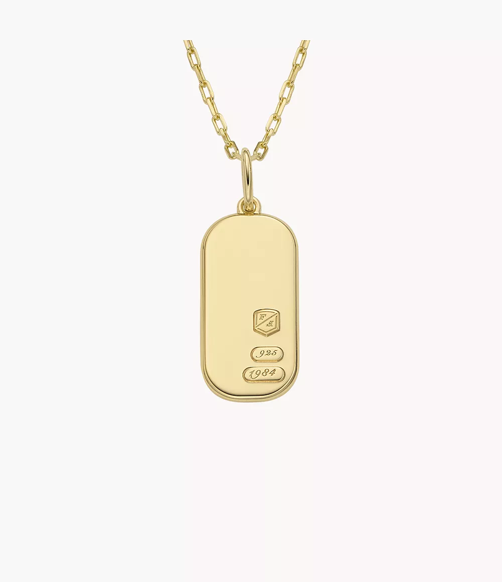 Image of Sterling All Stacked Up Gold-Tone Sterling Silver Pendant Necklace