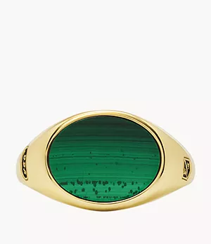 Sterling All Stacked Up Malachite Signet Ring