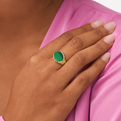 Malachite deals signet ring