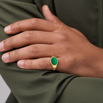 Malachite deals signet ring