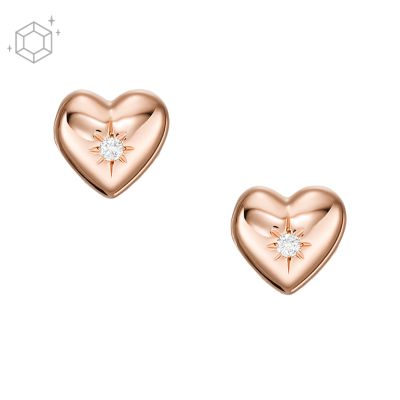 True Love 14K Rose Gold Plated Clear Laboratory Grown Diamond Stud