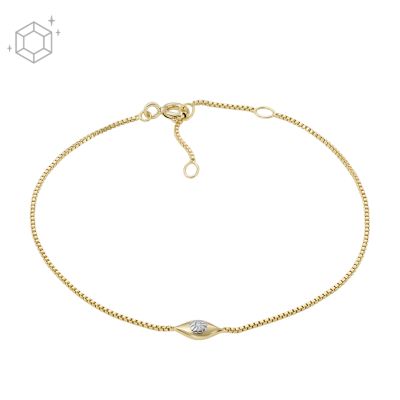 Evil Eye 14K Gold-Plated Clear Laboratory Grown Diamond Station Bracelet