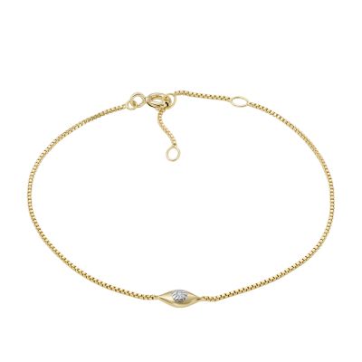 

Fossil Femmes Bracelet à pampilles Evil Eye avec diamant de synthèse transparent doré