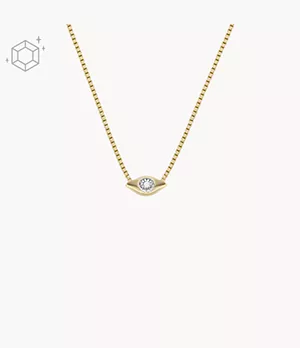 Evil Eye 14K Gold Plated Clear Laboratory Grown Diamond Station Necklace