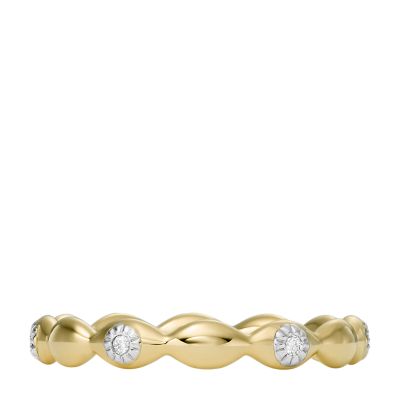 

Fossil Femmes Bague Evil Eye avec diamants de synthèse transparent doré