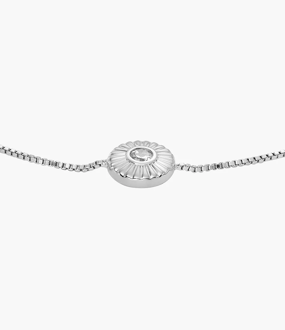 Sterling Silver Texture Circle Chain Bracelet - JFS00616040 - Fossil