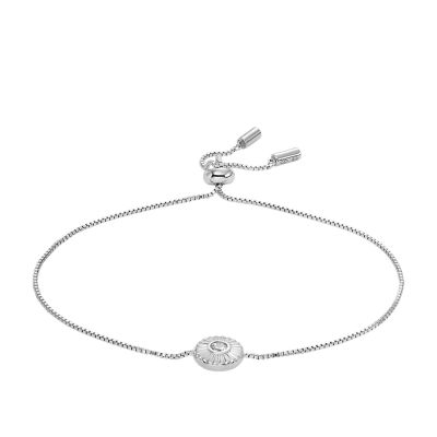 

Fossil Femmes Bracelet chaîne avec charm circulaire texturé en argent 925