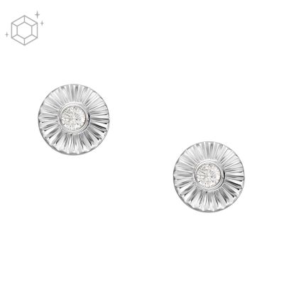 Women's Textured Circular Stud Earrings