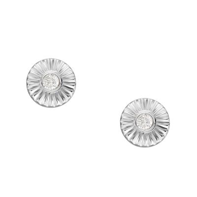 

Fossil Femmes Clous d’oreilles circulaires texturés en argent 925