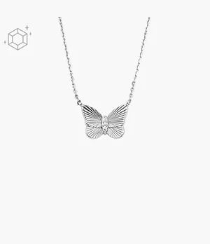 Sterling Silver Butterflies Chain Necklace