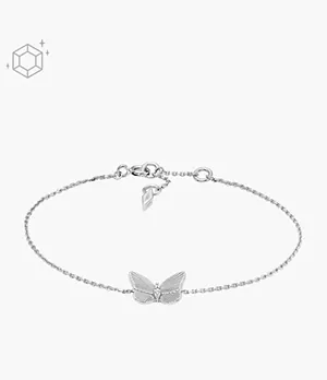 Sterling Silver Butterflies Chain Bracelet