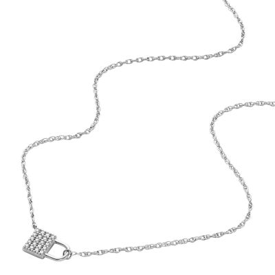 Sterling silver lock deals chain