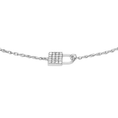 Sterling Silver Lock Chain Bracelet