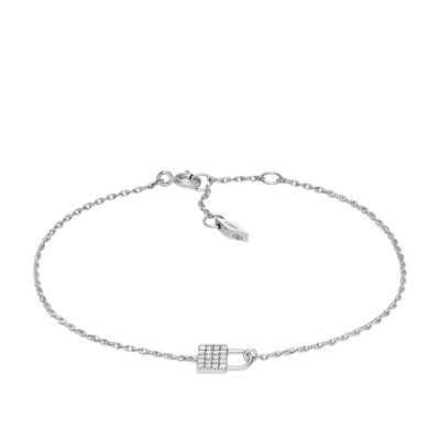 Sterling Silver Lock Chain Bracelet JFS00625040