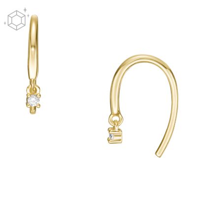 Evil Eye 14K Gold-Plated Clear Laboratory Grown Diamond Stud