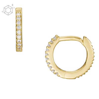 Sterling All Stacked Up Gold-Tone Sterling Silver Hoop Earrings  JFS00630710