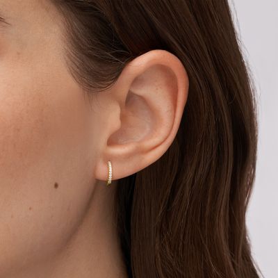 Ellis All Stacked Up Gold-Tone Sterling Silver Hoop Earrings