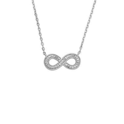 Fossil Kette Infinity Anhänger Sterlingsilber - Silberfarben